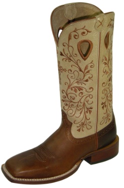 Twisted X WRSL001 for $199.99 Ladies Gold Buckle Western Boot with Peanut Leather Foot and a New Wide Toe